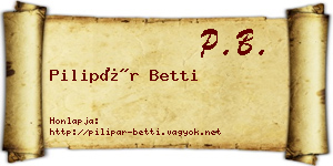 Pilipár Betti névjegykártya
